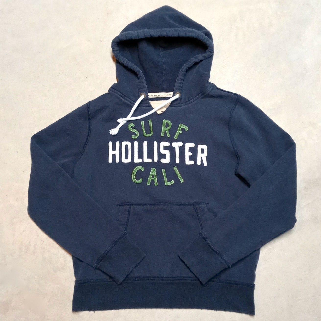 Vintage Y2k Hollister Surf Spellout Hoodie Size Xl Skater Grunge Distressed